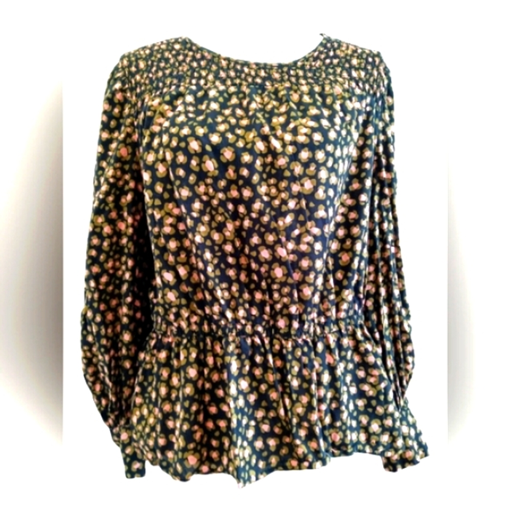 WHO WHAT WEAR Guilded spots.. Women's XXL long sleeve blouse